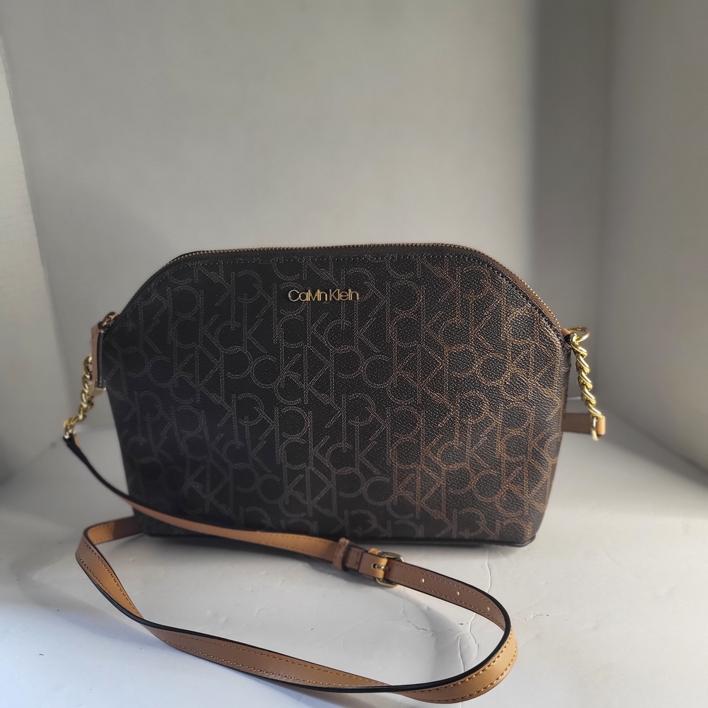 Calvin Klein Signature Crossbody Bag in Brown